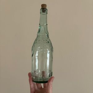 Vintage Collectible Glass Embossed Wine Bottle